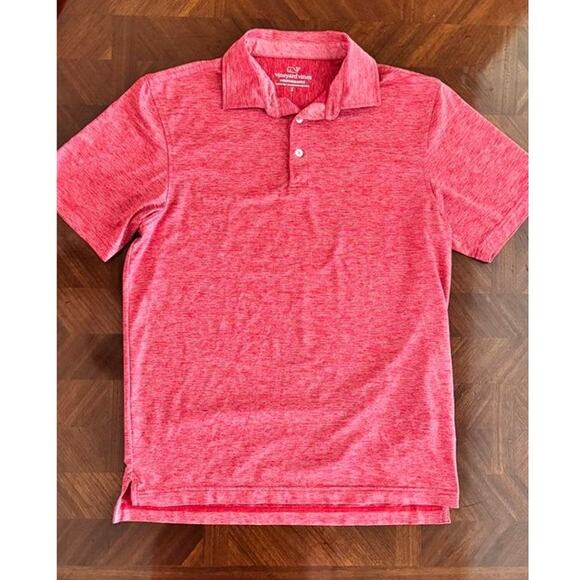 Vineyard Vines Performance Polo Shirt Red Striped Small Men’s - Picture 14 of 16